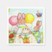 Bunny en Bug Birthday napkins Servetten (Voorkant)