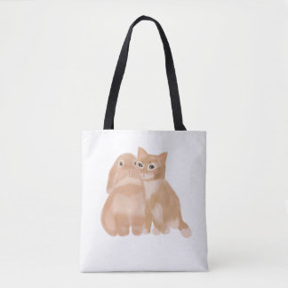 Bunny en Cat! canvas tas