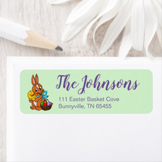 Bunny en Chick Easter Egg Adreslabel Etiket (Insitu)