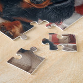 Bunny en Dachshund Kerstmis Legpuzzel (Zijkant)
