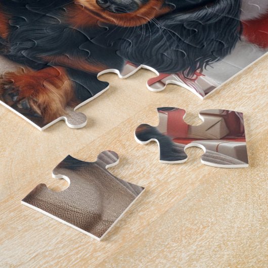 Bunny en Dachshund Kerstmis Legpuzzel (Zijkant)