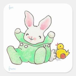 Bunny en Duck sticker label