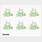 Bunny en Duck sticker label (Vel)
