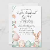 Bunny en ei Paasbrunch en eierjacht Kaart (Voorkant)
