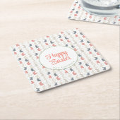 Bunny en eieren beige kartonnen onderzetters (Schuin)