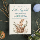 Bunny en eieren in mand beige paaseieren jacht kaart
