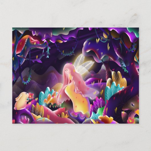 Bunny en Fairy Briefkaart (Voorkant)