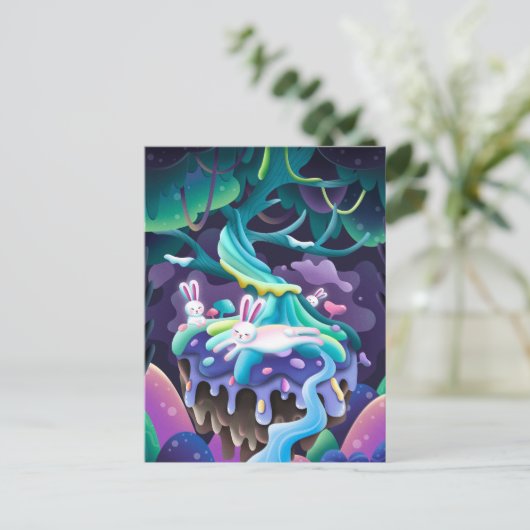 Bunny en Fairy Briefkaart (Staand voorkant)