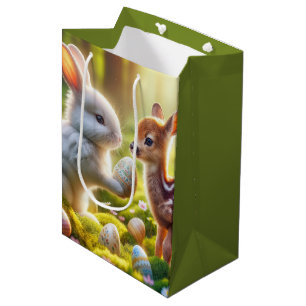Bunny en Fawn met paaseieren Medium Cadeauzakje