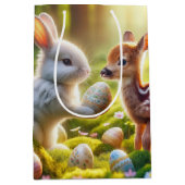 Bunny en Fawn met paaseieren Medium Cadeauzakje (Voorkant)