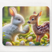 Bunny en Fawn met paaseieren Muismat (Voorkant)