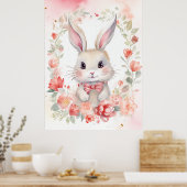 Bunny en Flowers Poster (Keuken)