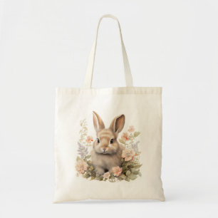Bunny en Flowers Tote Bag