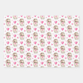 Bunny- en hartenpapierverzameling van 3 inpakpapier vel (Voorkant)