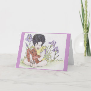 Bunny en irissen feestdagen kaart