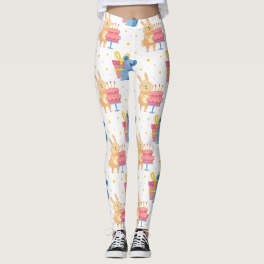 Bunny en Koala Beer over kinderopvoeding Leggings (Voorkant)