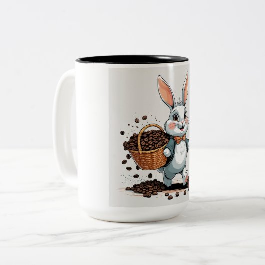 Bunny en koffieboon Mok (Voorkant links)