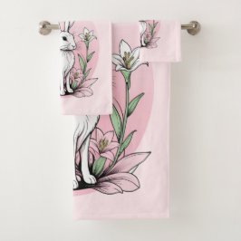 Bunny en lelies bad handdoek