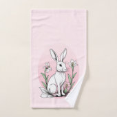 Bunny en lelies bad handdoek (Handdoek)