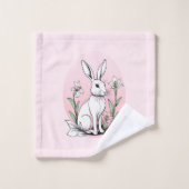Bunny en lelies bad handdoek (Wasdoekje)