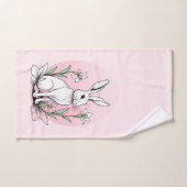 Bunny en lelies bad handdoek (Handdoek)