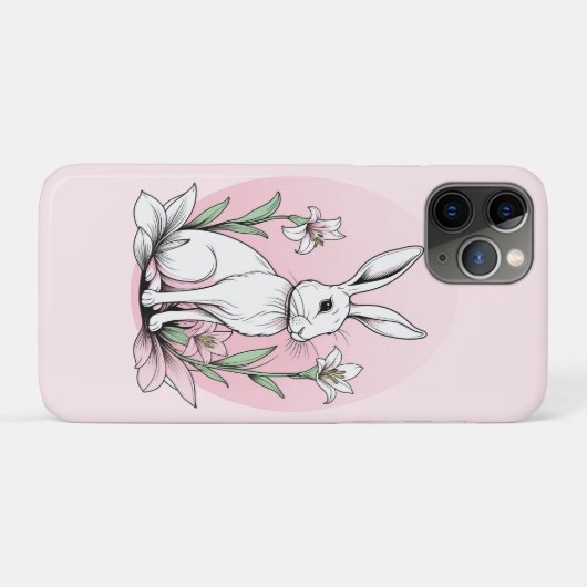 Bunny en lelies Case-Mate iPhone case (Achterkant (horizontaal))