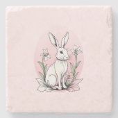 Bunny en lelies stenen onderzetter (Voorkant)