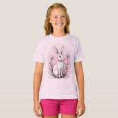 Bunny en lelies t-shirt (Voorkant volledig)