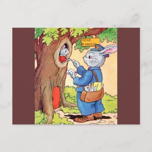 Bunny en Mailman Briefkaart (Voorkant)