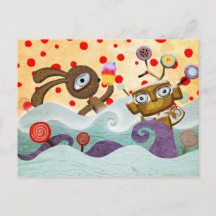 Bunny en Monkey Briefkaart