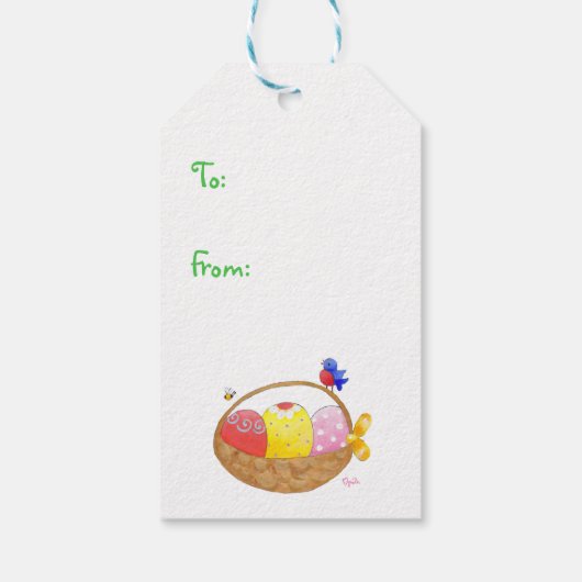 Bunny- en paascadeau-label cadeaulabel (Achterkant)