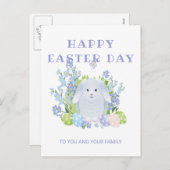 Bunny- en paaseieren feestdagenkaart (Voorkant / Achterkant)