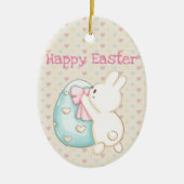 Bunny en paaseieren keramisch ornament (Voorkant)