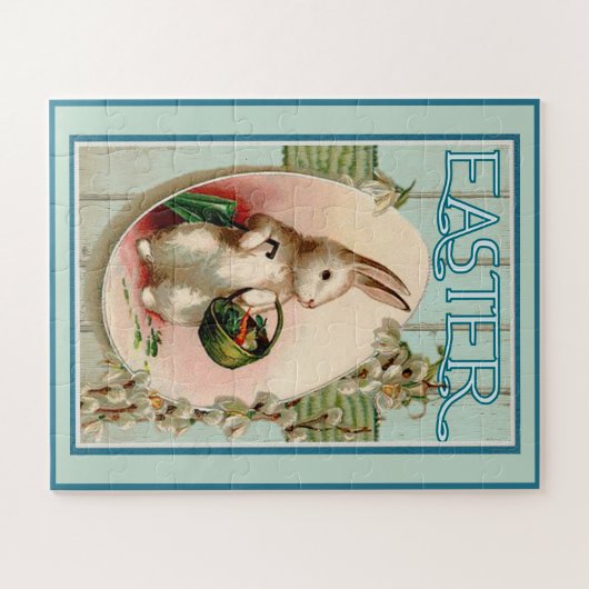  Bunny en paaseieren Legpuzzel (Horizontaal)