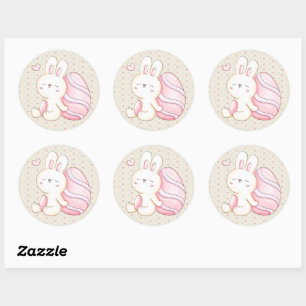 Bunny en paaseieren ronde sticker