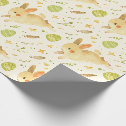 Bunny- en paaseipatroon cadeaupapier (Hoek)