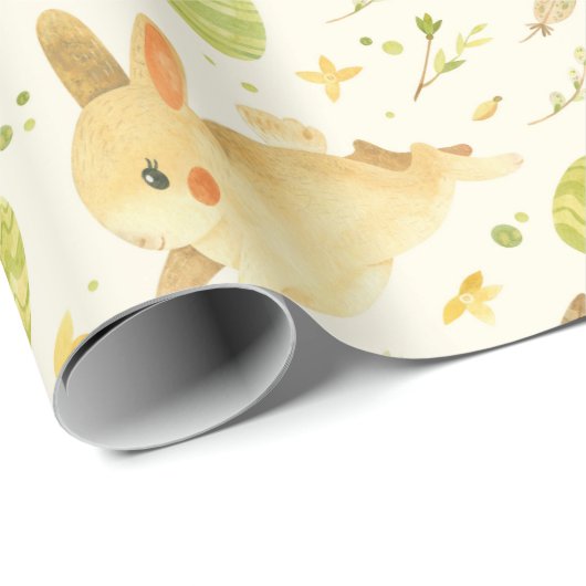 Bunny- en paaseipatroon cadeaupapier (Rol Hoek)