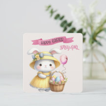 Bunny en Paasmand Happy Easter Baby Girl