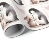 Bunny en Penguin vriendschap Cadeaupapier (Rol Hoek)