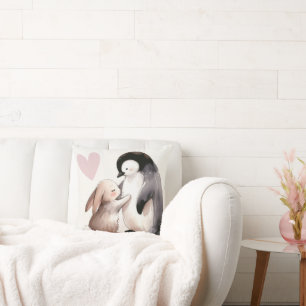 Bunny en Penguin vriendschap Kussen