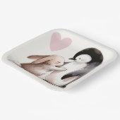 Bunny en Penguin vriendschap Papieren Bordje (Gebogen)