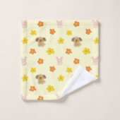 Bunny- en puppypatroon bad handdoek (Wasdoekje)