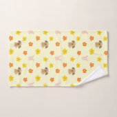 Bunny- en puppypatroon bad handdoek (Handdoek)