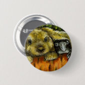 Bunny en raaf ronde button 5,7 cm (Voorkant /achterkant)
