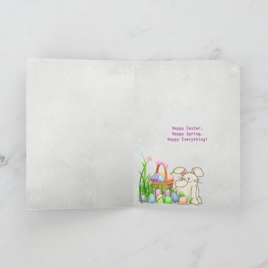 Bunny en rhododendron Pasen Kaart (Binnen)
