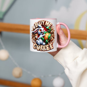 Bunny en schildpad met koffiekopje Koop mij een ko Mok