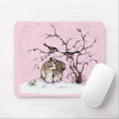 Bunny- en sneeuwvogels muismat (Met muis)