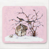 Bunny- en sneeuwvogels muismat (Voorkant)