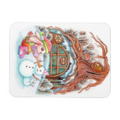 Bunny en Snowman Magneet (Horizontaal)