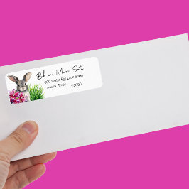 Bunny en Stargazer Lily voor Pasen Etiket